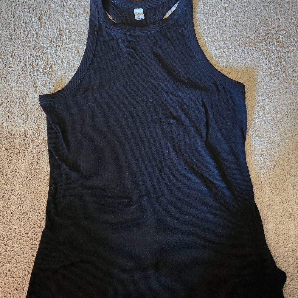 ON Black Highneck Racerback Tank,  Medium